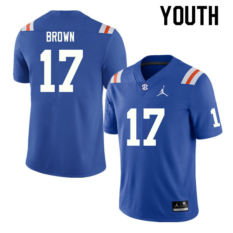 Youth #17 Max Brown Florida Gators College Football Jerseys Sale-Throwback